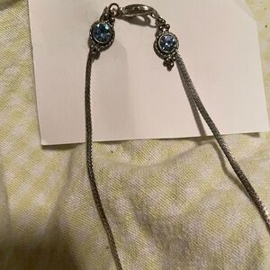 Light blue earrings, and necklace